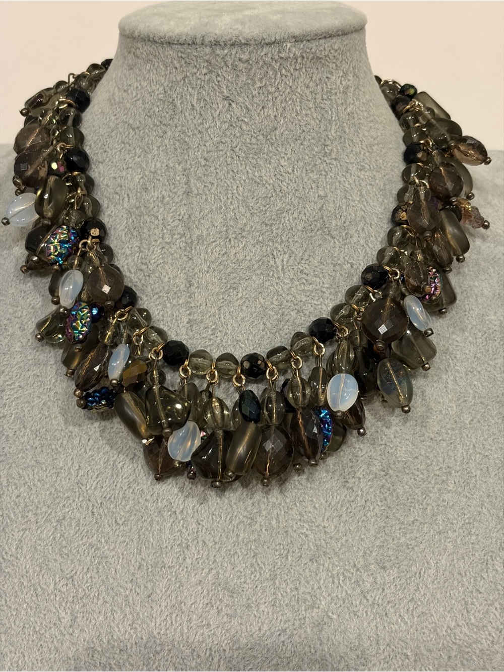 Germany signed Quartz and glass beaded necklace